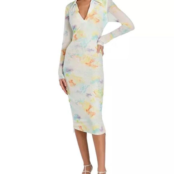 Bar III x Nicole Williams English printed drawstring dress size XS - Picture 3 of 10